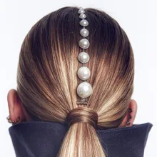 Модные заколки для волос с искуственным жемчугом, расческа, заколка аксессуары для волос для женщин, металлическая золотая цепочка для ношения на голове украшение тиара вечерние головные уборы