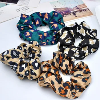 

Leopard Pattern Hair Rope Hair Ring Ladies Stretch Ponytail Hair Bands Elastic Headbands Women's Solid Headwear Hair Accessories