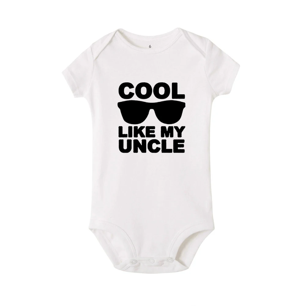 Cool Like My Uncle Newborn Baby Short Sleeve Romper Toddler Girl Boy Summer Clothes Ropa Outfit Infant Girl Clothes Best Present 2