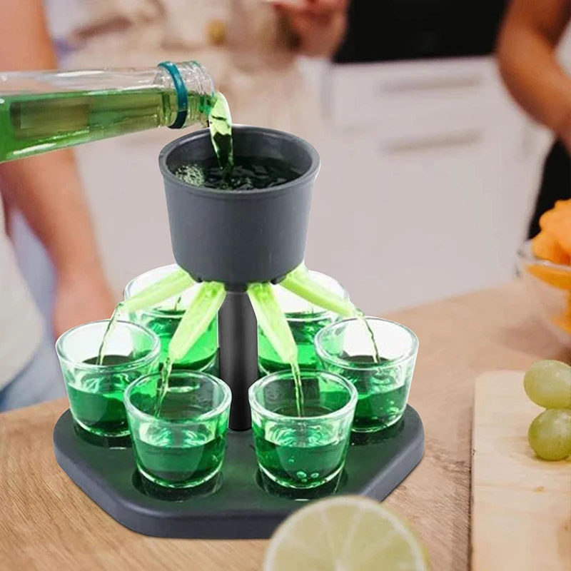 Shot Glass Dispenser Holder Liquor Dispenser Wine Tequila Whiskey Beer Rack home Party Shot Glass Drinking Tools Bar Accessory 6 shot glasses cocktail bar tools drinking vessels