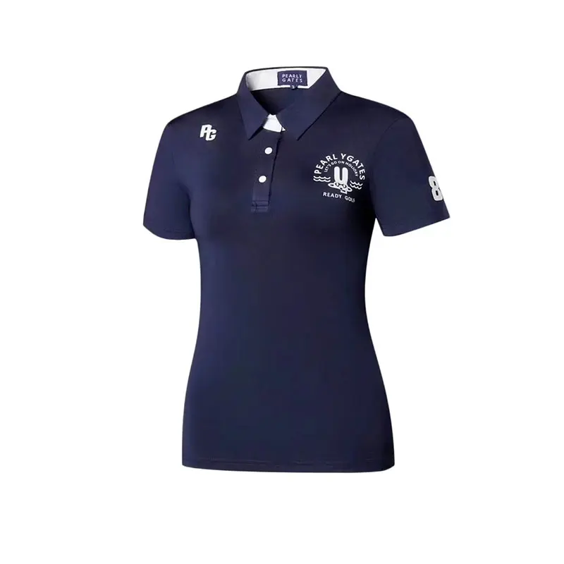 new women's golf apparel PG sunmmer golf short sleeve t-shirt Moisture-wicking anti-ultraviolet golf T-shirt free shipping - Цвет: Синий