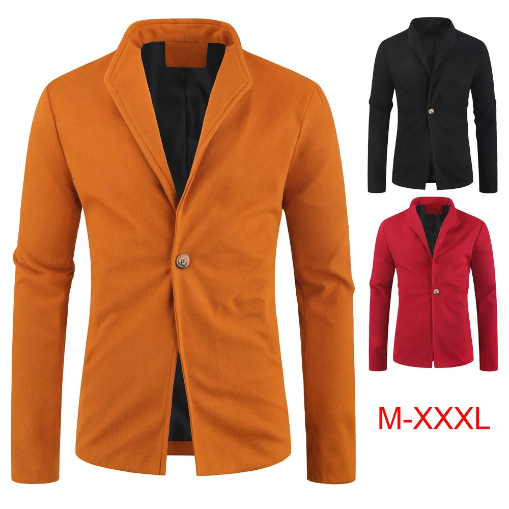 

fashion short long trench coat for men 2020 new single button trench coat men slim