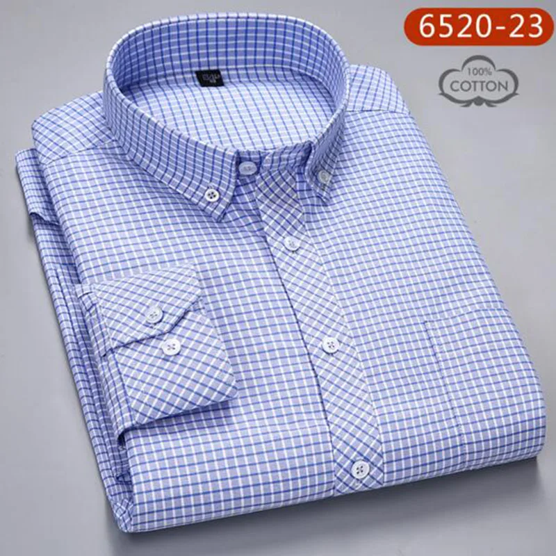 Однобортные рубашки Camisa мужские с длинным рукавом модные Промытые повседневные с отложным воротником Высокое качество Оксфорд Чистый хлопок плюс размер