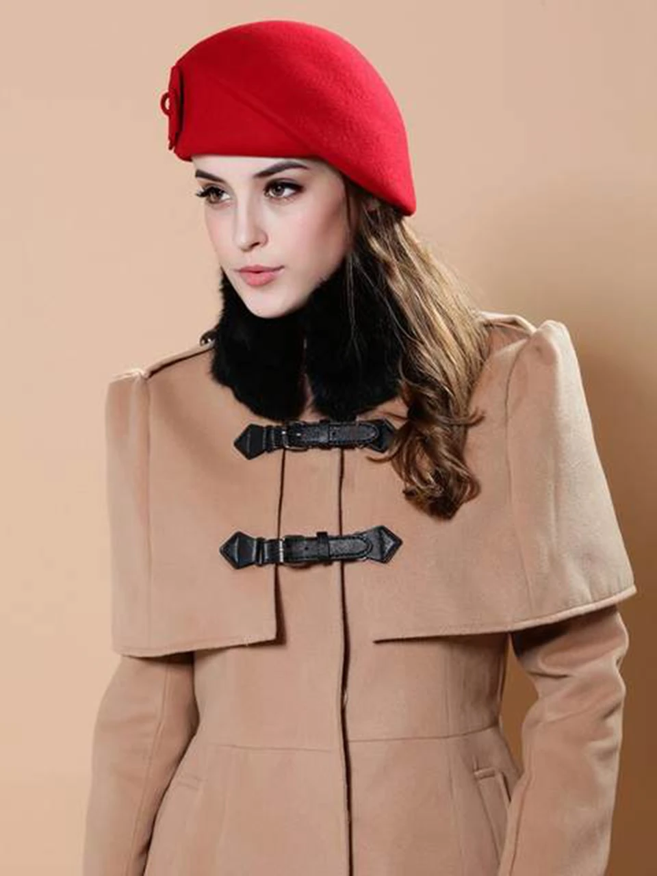 wool beret winter berets women winter felt beret Floral Women Felt French Beret Beanie fedora hat Beanie Winter Flower