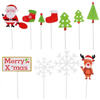 

5 Sets 55pcs Christmas Cake Toppers Desserts Cake Decorations Assorted Color