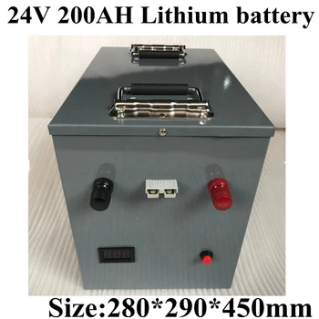 

Waterproof Lithium 24V 200Ah Li Ion Battery Pack with 100A BMS for Trolling Motor Solar Energy Ebike Backup Power +20A Charger