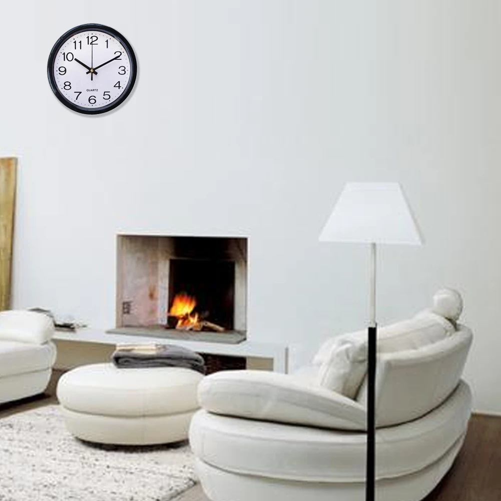 Декоративные кварцевые бесшумные настенные часы для гостиной, офиса, настенные часы для дома на батарейках, пластиковые современные круглые модные часы 8 дюймов