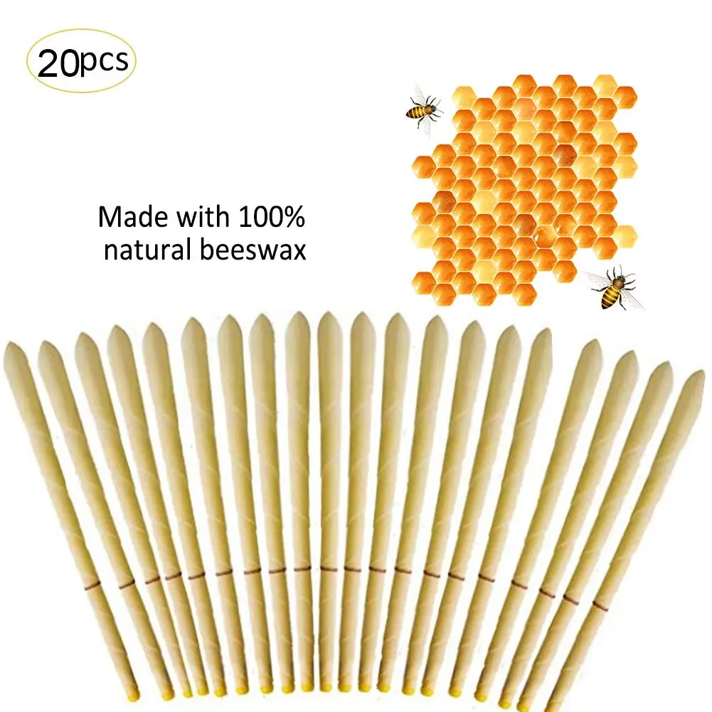 

20PCS Cylinder Ear Cone Candles With Natural Bee Wax Paraffin For Ear Therapy Clean Coning Ear Treatment Beeswax Candle