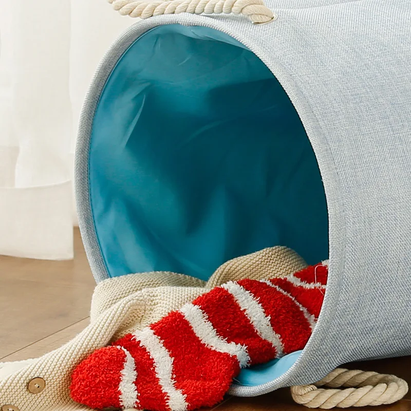 Hot Selling Eva Thick Cartoon Laundry Basket Folding Laundry Basket Fabric Drawstring Top Laundry Basket Wholesale
