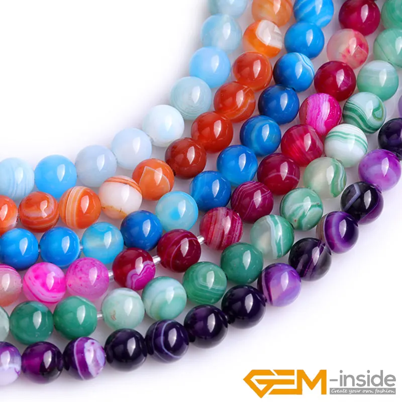 Natural Onyx Botswana Agate Gemstone Big Hole Round Beads for Jewelry Making 15‘ 