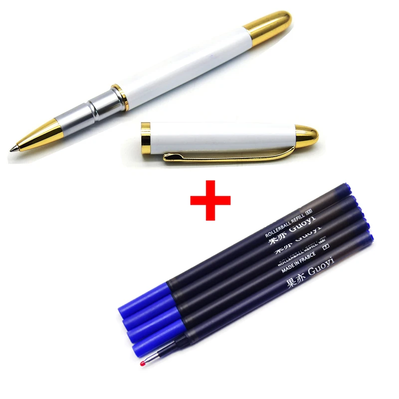 White-5 Blue refill CCCAGYA A101 пятицветная металлическая качественная гелевая ручка для обучения офисный школьный канцелярский подарок ручка& Отель бизнес Шариковая ручка для письма - Цвет: White-5 Blue refill