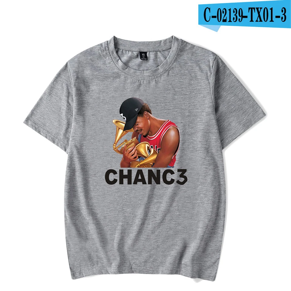 gray Модная футболка Chance The Rapper, Мужская розовая летняя хлопковая Футболка Harajuku с коротким рукавом, Новая повседневная футболка с принтом CHANC3 rapper - Цвет: gray
