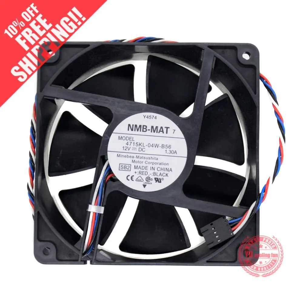 

Новый NMB-MAT NMB 12 см 12 в 1,3 А для DELL Y4574 4715KL-04W-B56 antminer Вентилятор охлаждения