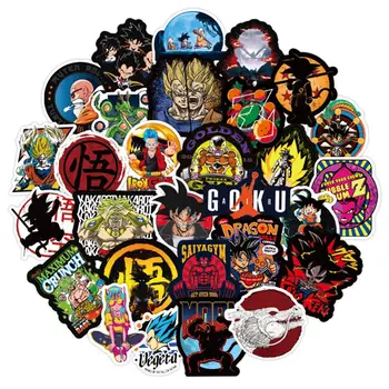 

New 100Pcs Japanese Animation Dragon Ball Sticker Super Saiyan Goku For Skateboard Guitar DIY Home Decoration Luggage Laptop