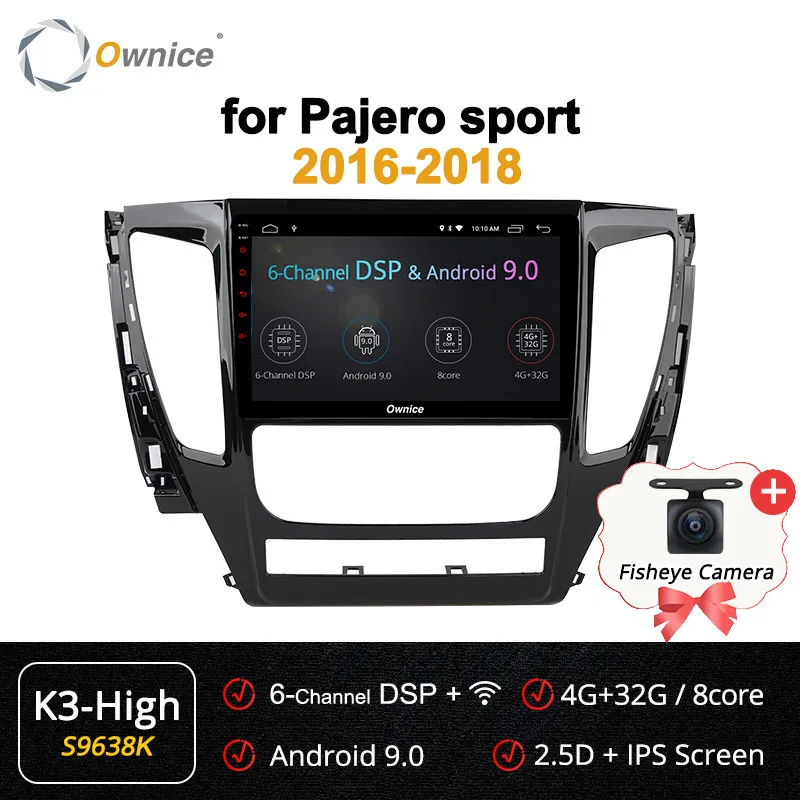 Owice 9 дюймов ips DSP Мультимедиа Android 9,0 Автомобильный gps радио плеер Для Mistubishi Pajero sport 4 Гб 64 Гб 4G LTE 2.5D