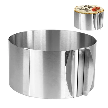 

1PC 6-12 Inch 3D Round Cake Molds Adjustable Mousse Ring Stainless Steel Baking Moulds Kitchen Dessert Cake Decorating Tools