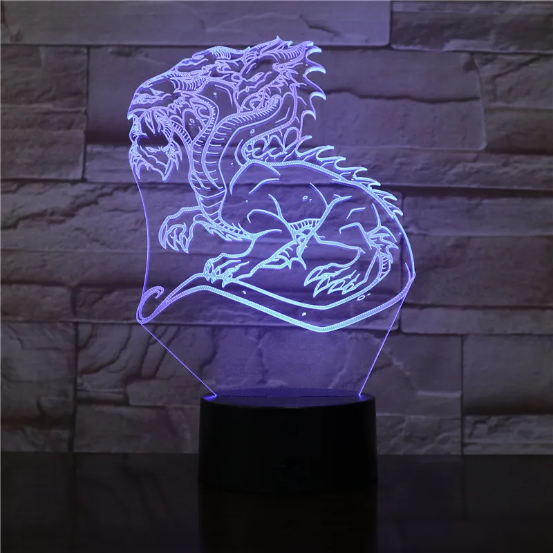 [Seven Neon] дракон Огненный Дракон акриловая 7 цветов Настольная лампа 3D лампа детский подарок Новинка Светодиодный Ночник светильник Сокол миллениума светильник
