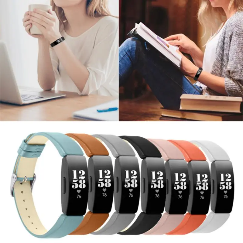 Кожаные ремешки из натуральной кожи тонкие сменные браслеты для Fitbit Inspire/Inspire HR Браслеты Аксессуары Классический ремень