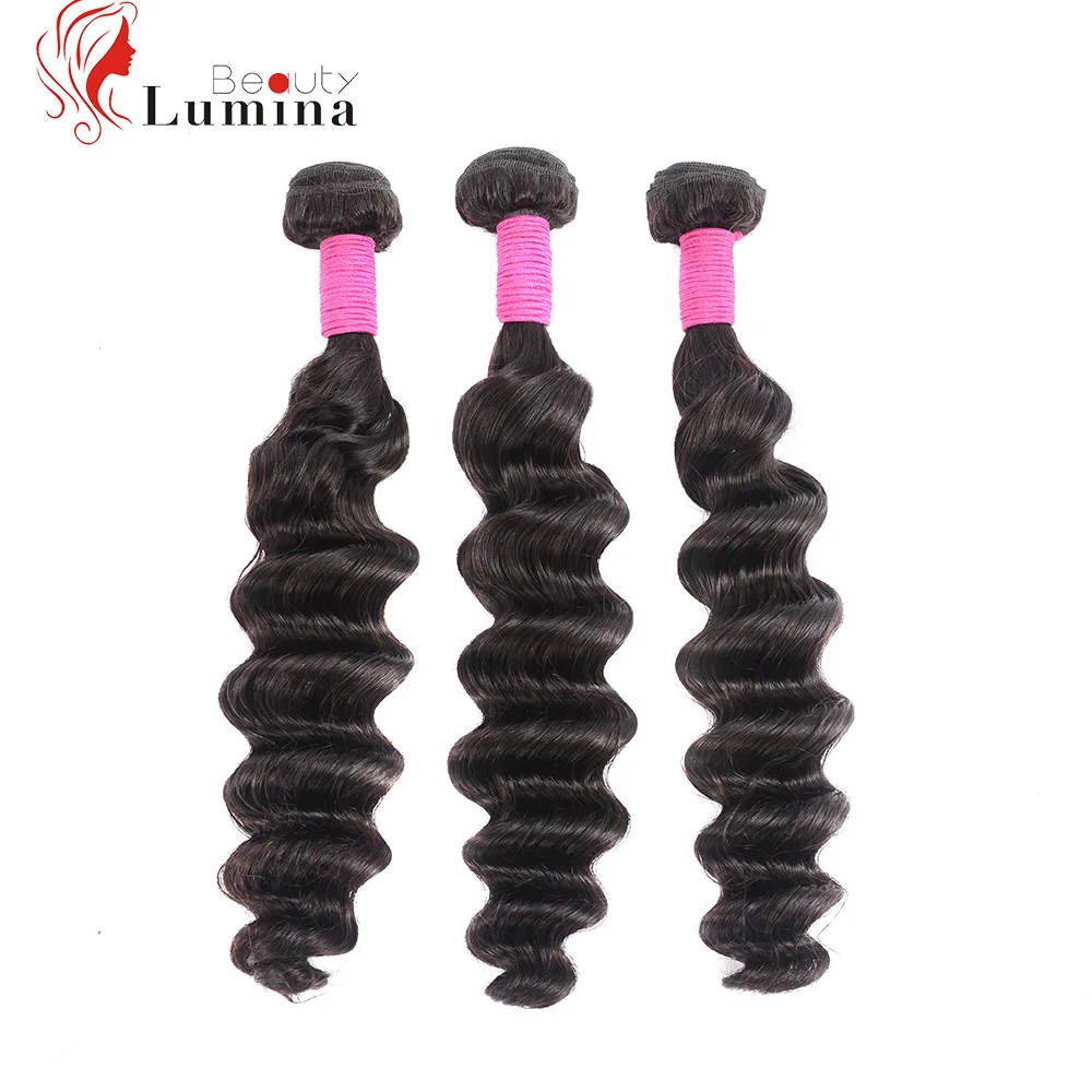 

New Hair Brazilian Loose Deep Wave Human Hair Weft Extensions Natural Color Remy Brazilian Hair 3Bundles Deal 100% Human Hair