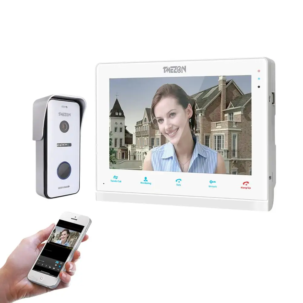 Skup TMEZON 10 Cal bezprzewodowy Wifi inteligentny wideo IP intercom System, 1xTouch ekran z 1x720P przewodowy drzwi aparat telefoniczny