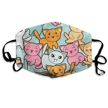 

Custom Anti-Dust Mouth Mask Cartoon Cat Reusable Outdoor Face Mask with Adjustable Earloops Breathable Mouth Cover for Teens Men