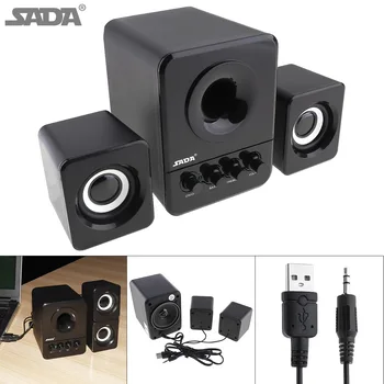

D-203 Mini Bass Cannon 3W PC Combination Speaker Mobile Column Computer Speaker with 3.5mm Audio jack USB for Laptop Computer
