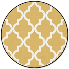 Круглый ковер, геометрическая решетка, призматический марокканский стиль, желтые кухонные коврики, дверной коврик для кухни, спальни, пикника, для взрослых и женщин