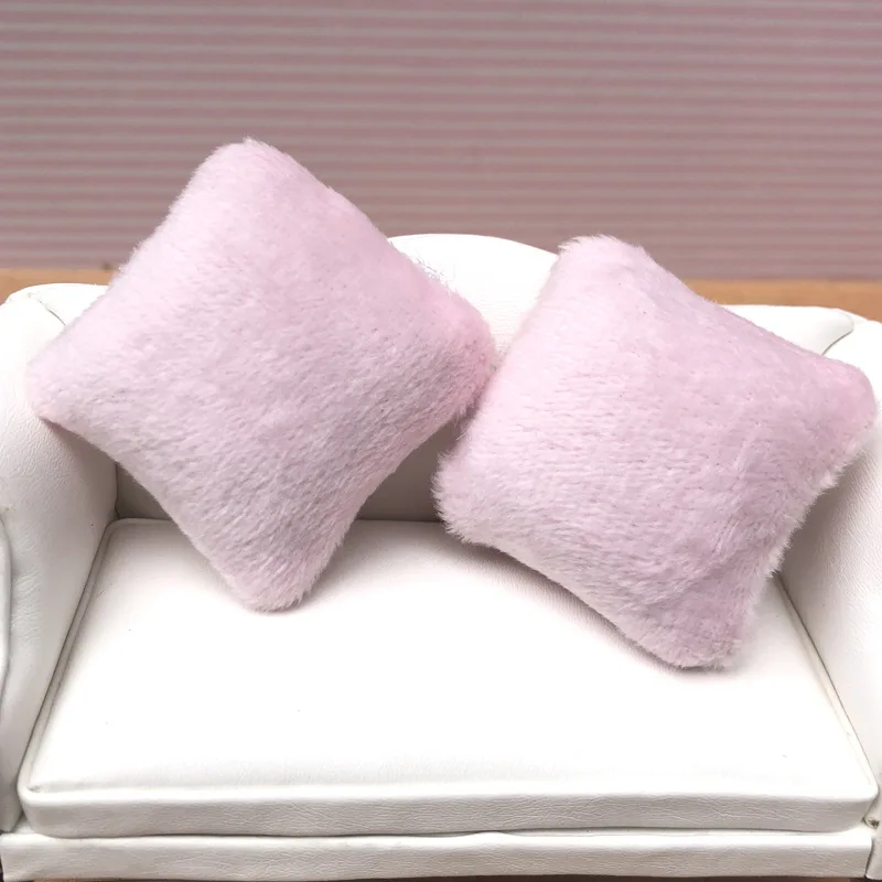 4 Pieces 1/12 Dollhouse Miniature Pillows Dollhouse Sofa Cushions 