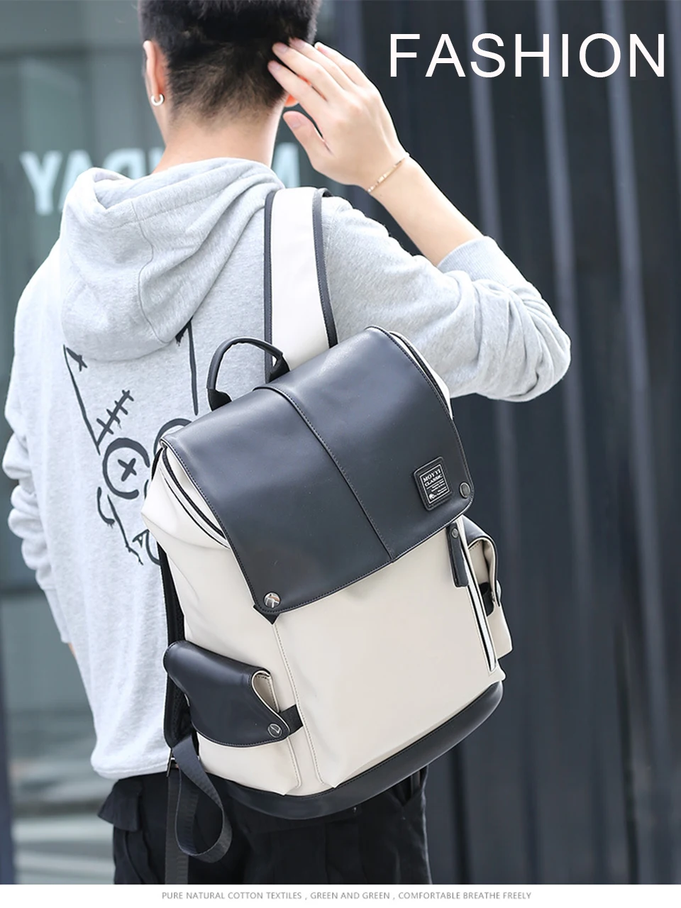 Teenagers Backpack Girls Boys Student School Bagpack Waterproof USB Charging Men Back Pack Male PU Leather Laptop 15.6 Women Bag (1)