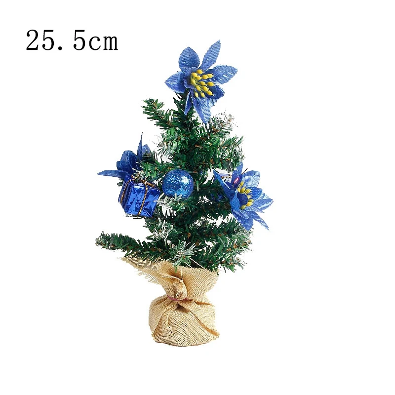 Искусственные настольные мини елочные украшения Рождественская елка 20 см Новогоднее украшение стола миниатюрное дерево 1 шт - Цвет: 1PC 25.5cm F