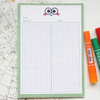 

4pcs Cute Eyes Grid Memo Pad Kawaii Diary Notebook Stickers Student Stationery Q6PA