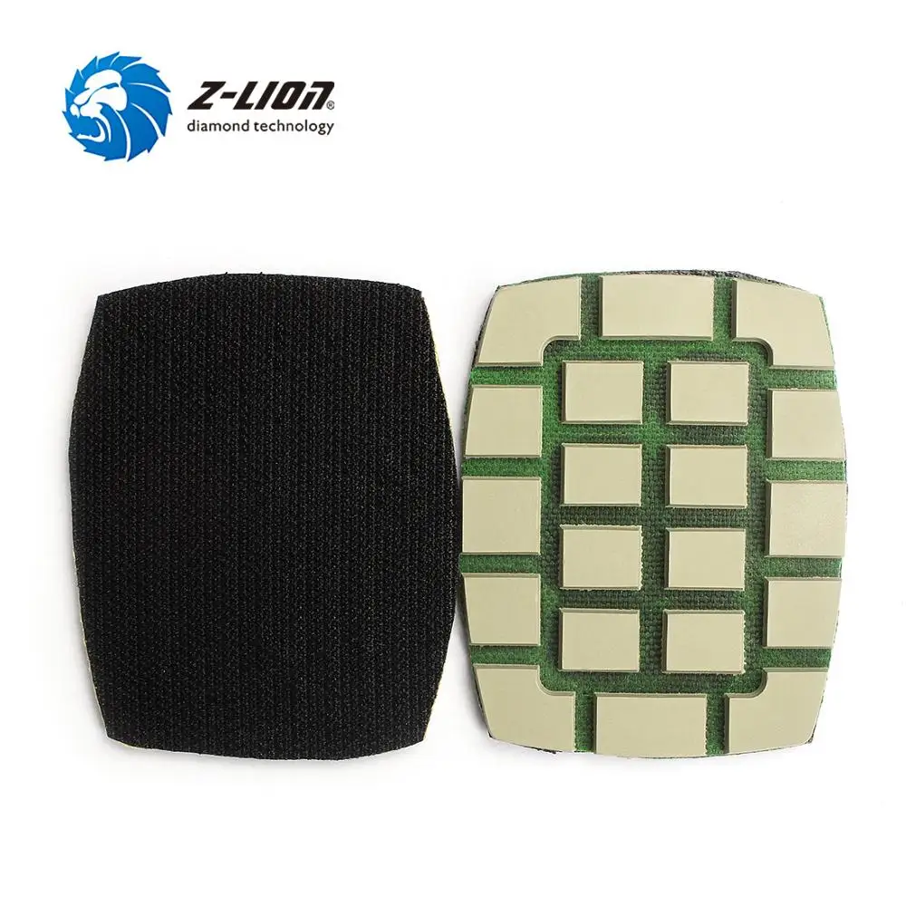 

Z-LION 2PCS Diamond Polishing Pad Dry Use Concrete Grinding Disc Oval Abrasive Pad With Hook Loop For Floor Polishing Machine