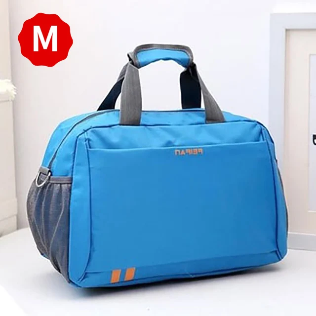 Scione Classic Travel Business Handbag Men Waterproof Cabin Luggage Tote Suitcase Women Large Casual Sport Weekend Shoulder Bag Blue M