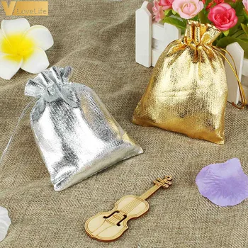 

Samll Glitter Reversible Drawstring Bags 50pcs Backpack Gold Silver Candy Bags Cinch Pack Flip Sequins Shining For Kids Adults