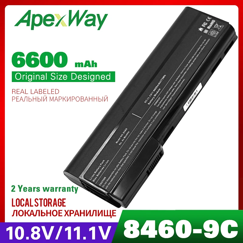 6600mAh laptop battery for HP EliteBook 8460 8470p 8470w 8560p 8570p ProBook 6465b 6470b 6475b 6560b 6565b CC06XL QK643A QK642AA |