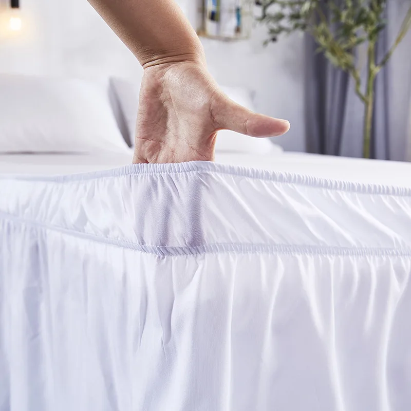 WWQQ Gonna Da Letto Bianca Con Elastici – Avvolgente, Senza Superficie, Altezza 41 Cm – Per Letti Twin, Full, Queen, King – Uso Hotel E Casa