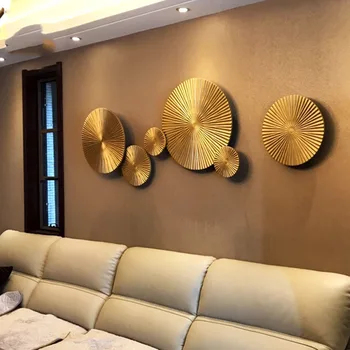 

Wood Decoration Murals Ornaments Crafts Home Porch 3D Stereo Wall Sofa Background Accessories Luxury Wall Gold Solid Restaurant