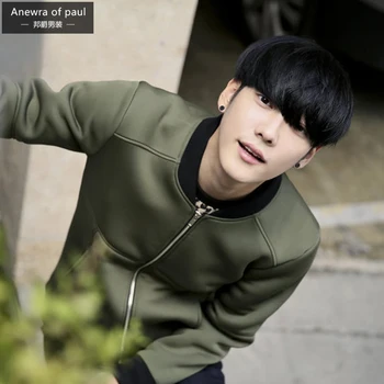 

2019 Autumn Winter Patchwork Men Jackets Leisure Solid Stand Collar Slim Fit Baseball Suits Handsome College Motorcycle Clothing