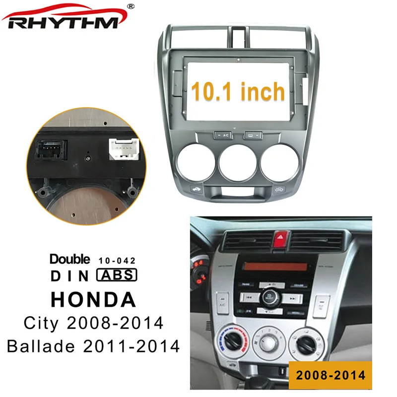 10,1 дюймов 2din Автомобильная Радио фасции для HONDA CITY 2008 2009- стерео панель приборная панель установка двойной Din DVD рамка В-Dash - Название цвета: only frame