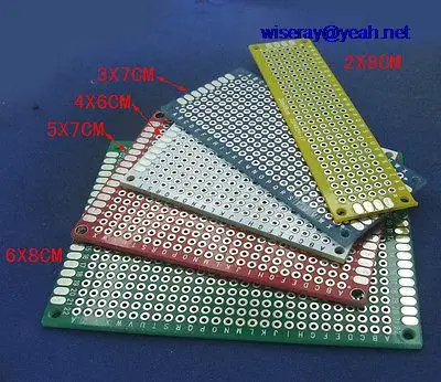 DHL/EMS 250 шт 5 цветов 1,6 мм 2,54 мм двухсторонняя печатная схема pcb плата Programming-A8