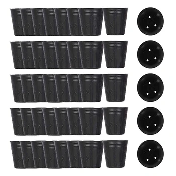 

200Pcs Nursery Pot Plastic Plant Propagation Container Grow Bag Garden Supplies 12.3cmX12.3cm