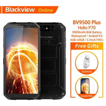 

Blackview BV9500 Plus Original Waterproof Rugged Smartphone 10000mAh 4GB+64GB Helio P70 Android 9.0 Fingerprint 4G Mobile Phone