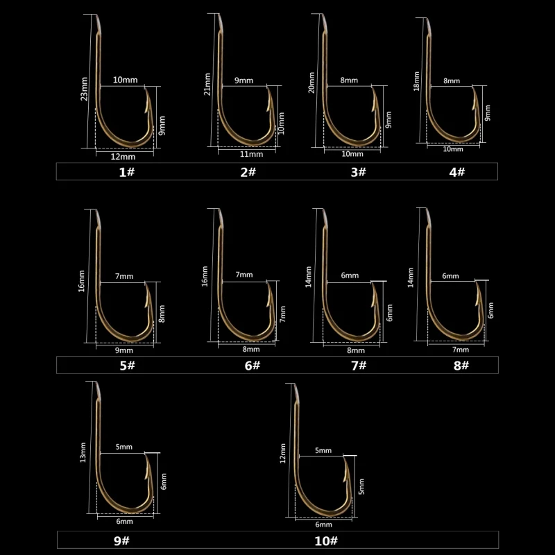 100Pcs/Box Flatted Fishing Hook High Carbon Steel Anti-rust Barbed Hook For Soft Lure Baits Fishing Tackle
