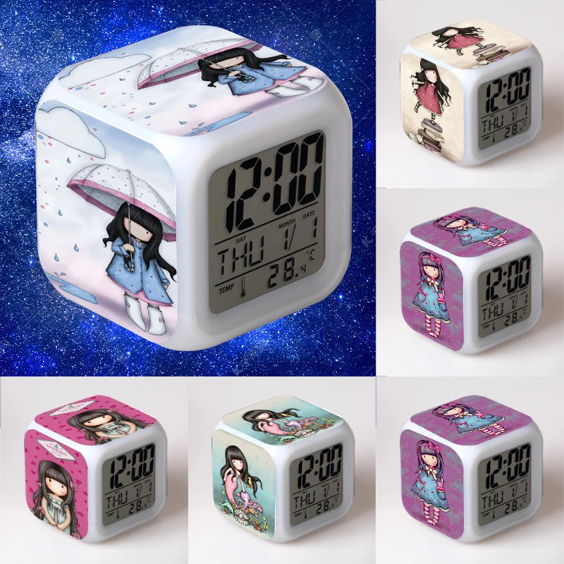 Светодиодный светящийся будильник Coque Art с рисунком сантола украшение для