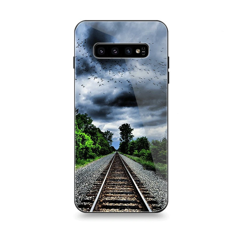 Мобильный чехол для телефона Стекло для samsung A10 A20 A30 A40 A50 A60 A70 S7 край S8 Plus Note 8 9 S10 крышка модные рельсы для поезда - Цвет: G5