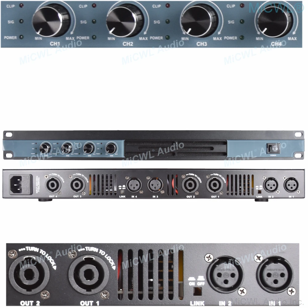 MiCWL 전문가용 디지털 파워 앰프, 4 채널 8500 와트, D 클래스 1U, D8500 양방향 6000 와트 AMP