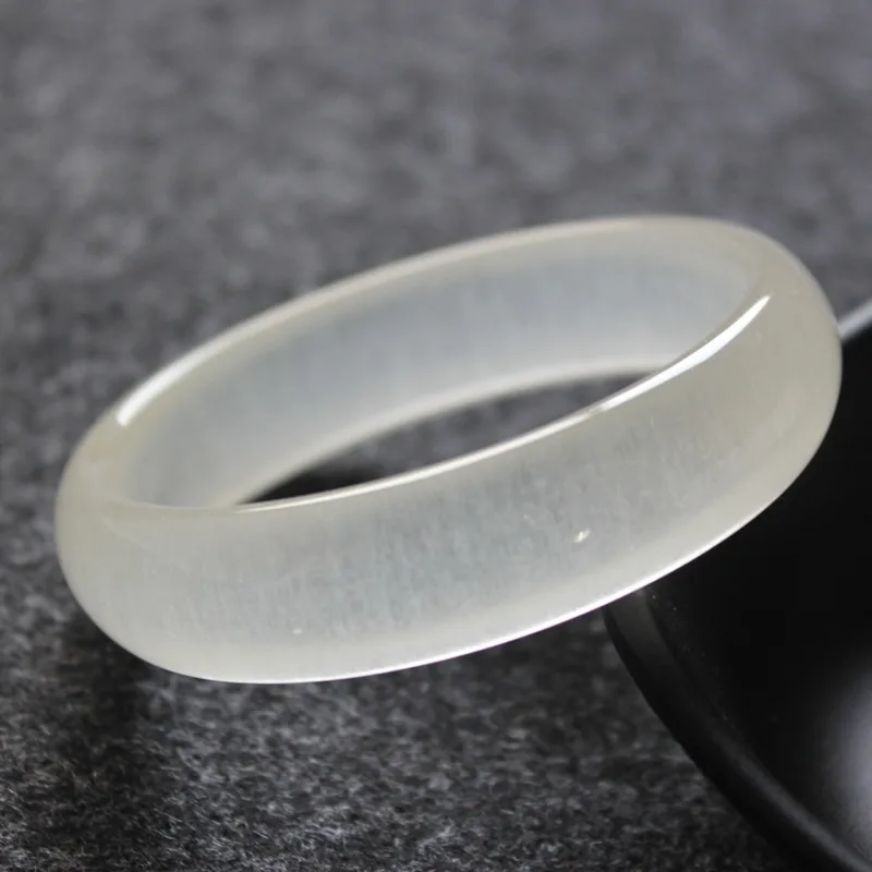

China's Natural White Hand Carved Wide Stripe Jade Bracelet Fashion Boutique Jewelry Men's and Women's Bracelet Accessories