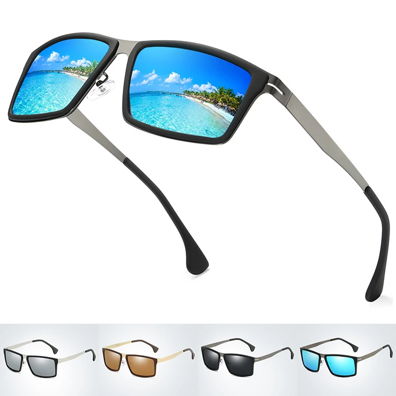 Модные солнцезащитные очки мужские винтажные поляризационные с металлической