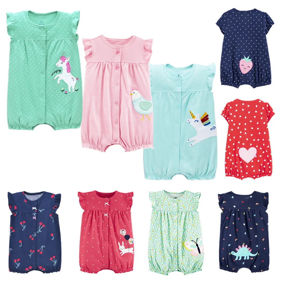 

2020 Summer Infant Children's Wear New Class A Short-Sleeved Crawling Clothes a Generation Ins Baby One-Piece Suit