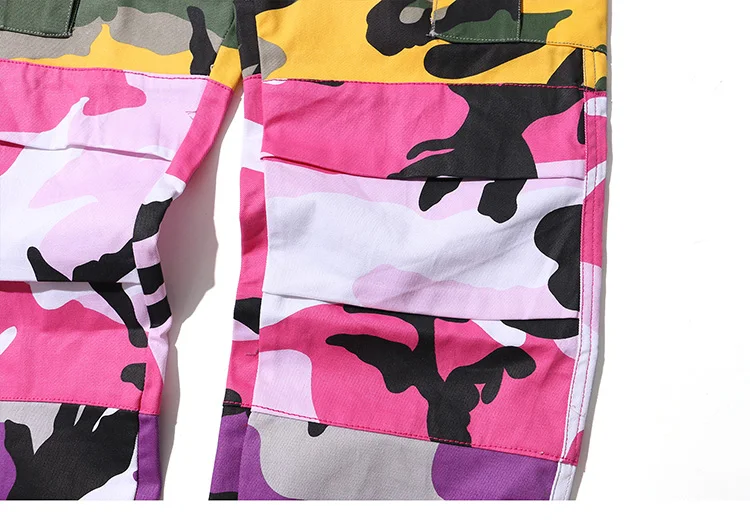 CARWORNIC Camo три цвета пэчворк хип-хоп брюки мужчины мульти-карманные широкие в стиле милитари свободные брюки камуфляж Уличная Повседневная Брюки